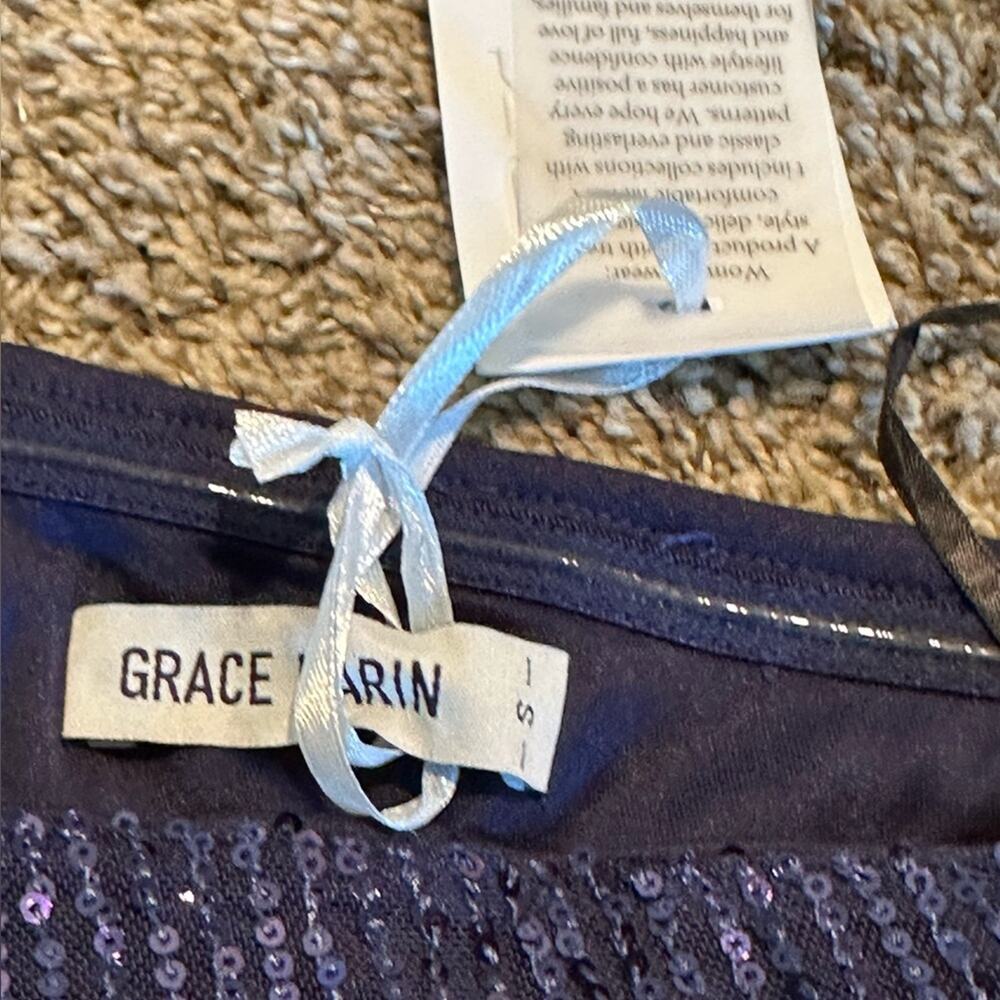 Grace Karin Blue Sequin One Shoulder Cocktail Dress Women’s Small NWT - Picture 6 of 8
